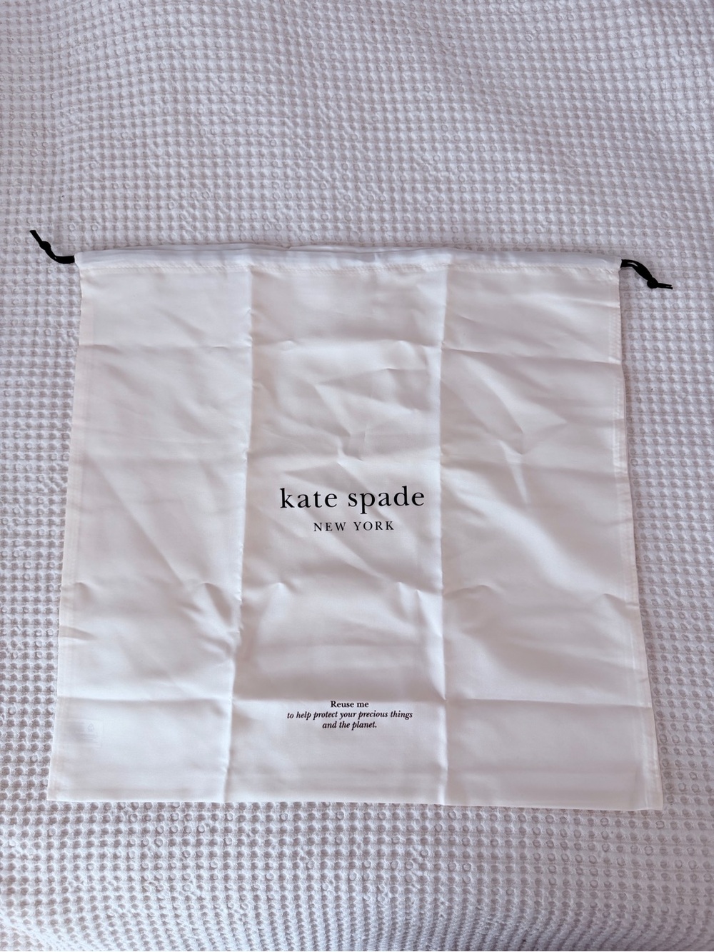 Kate Spade New York Beige Drawstring Dust Bag Handbag Storage 18.25 x 17.5